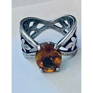 Pre-Owned James Avery Retired & HTF Citrine Adorned Ring Size 7